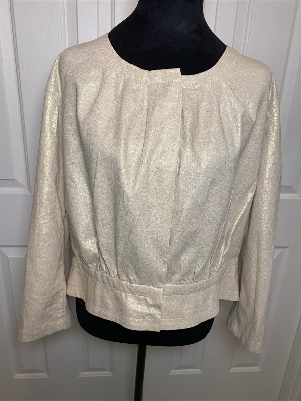 Worthington Shimmering Gold Boxy Jacket Size XL NWT